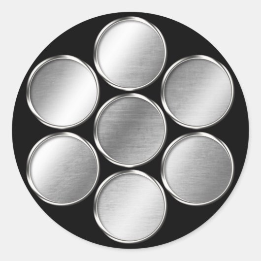 Sticker Rond Kuki Clan Kamon Argent Chrome (Devant)