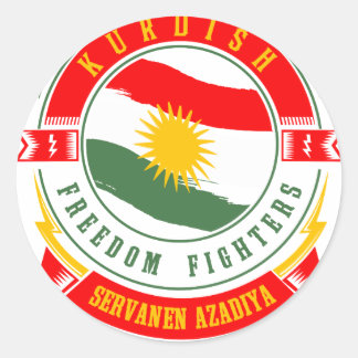 Sticker Rond kurdistan KURDISTAN Peshmerga Freedom Warrier
