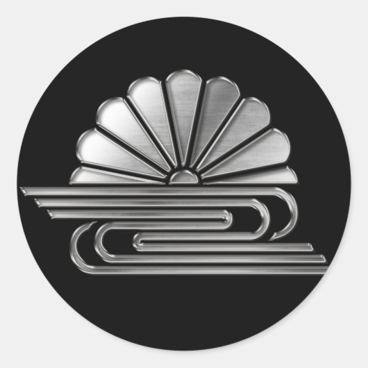 Sticker Rond Kusunoki Clan Kamon Argent Chrome (Devant)