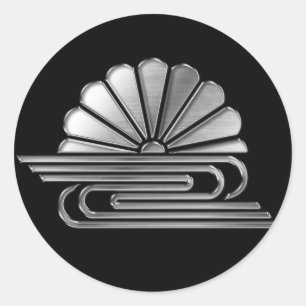 Sticker Rond Kusunoki Clan Kamon Argent Chrome