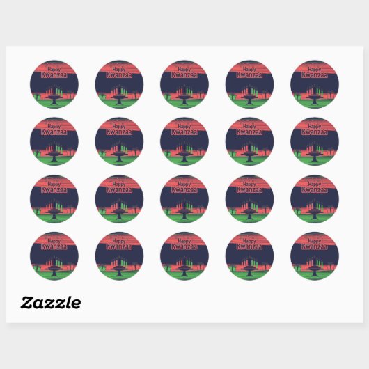 Sticker Rond Kwanzaa (Feuille)