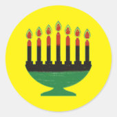 Sticker Rond Kwanzaa Colors Kinara (Devant)