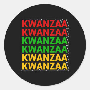 Sticker Rond Kwanzaa Patrimoine africain-américain empilé