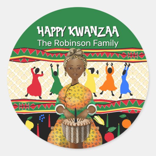 Sticker Rond Kwanzaa Vacances afro-américaines (Devant)