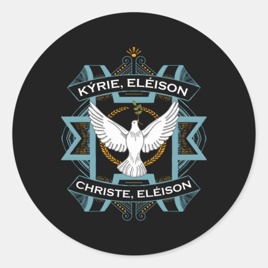 Sticker Rond Kyrie Eleison Christe Messe latine traditionnelle  (Devant)