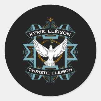Sticker Rond Kyrie Eleison Christe Messe latine traditionnelle 