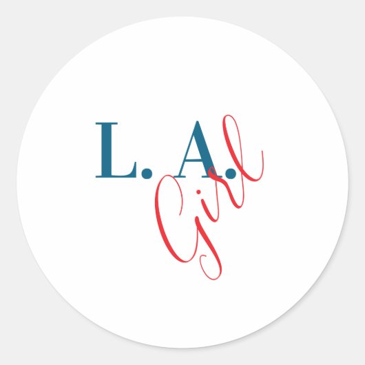 Sticker Rond L. A. Girl Los Angeles Modern Minimalist Plain (Devant)