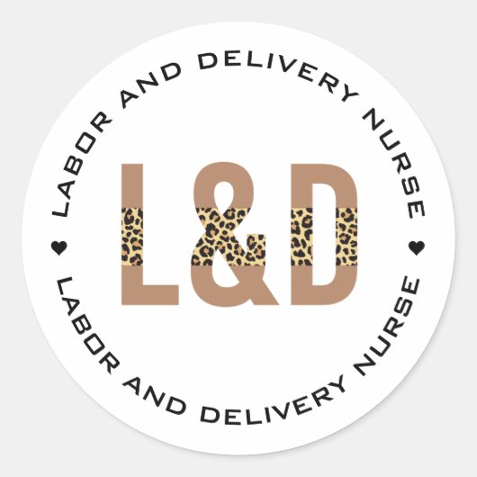 Sticker Rond L&D Infirmière, travail et prestation Infirmière, (Devant)