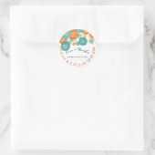 Sticker Rond l lanternes sarcelle+orange PixDezines/fond DIY (Sac)