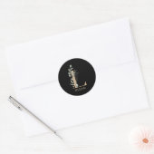 Sticker Rond L Monogramme Floral Personnalisé (Enveloppe)