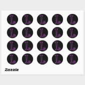 Sticker Rond L Monogramme Neon pourpre (Feuille)