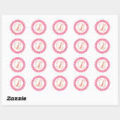 Sticker Rond L Monogramme (rose/orange rond) (Feuille)