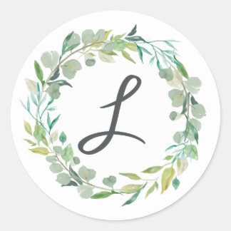 Sticker rond L monogramme, Sceau d'enveloppe L
