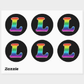 Sticker Rond L pour la fierté lesbienne (Feuille)