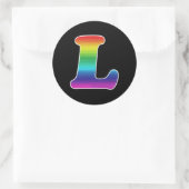 Sticker Rond L pour la fierté lesbienne (Sac)