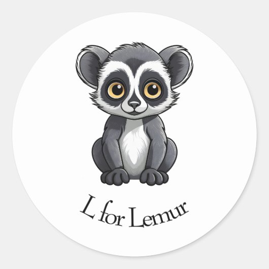 Sticker Rond L pour Lemur (Devant)
