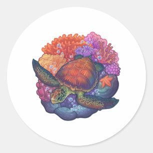 Sticker Rond La barrière de corail