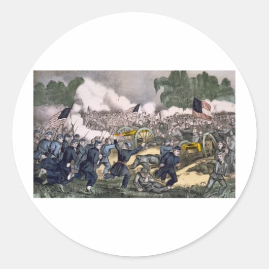 Sticker Rond La bataille de Gettysburg, Pa. 3 juillet. 1863 (Devant)