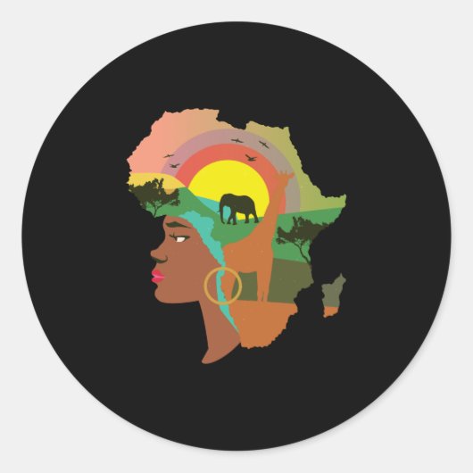 Sticker Rond La Beauté De L'Afrique (Devant)