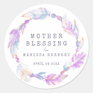 Sticker Rond La bénédiction de mère perle la coutume de boho