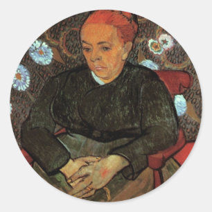 Sticker Rond La Berceuse (Augustine Roulin) par Vincent van Gog