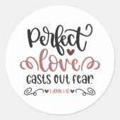 Sticker Rond La Bible Chrétienne ✝️ L'Amour Parfait Écrase La P (Devant)