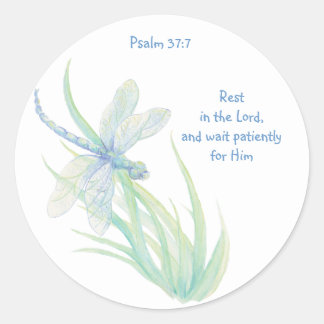 Sticker Rond La Bible Écriture Repose dans le Seigneur Psalm li