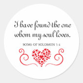Sticker Rond La Bible ✝️ Trouvé Celui Que Mon Âme Aime (Devant)