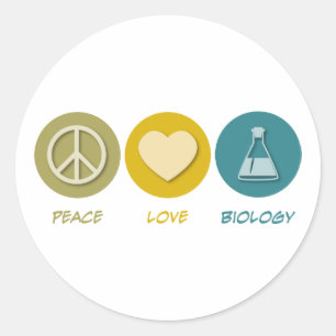 Sticker Rond La biologie de l'amour pour la paix