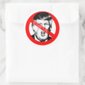Sticker Rond La Bouche anti-Donald Trump a traversé la face (Sac)