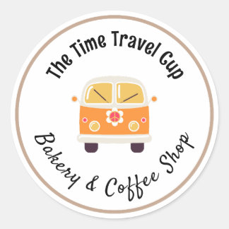 Sticker Rond La boulangerie et le commerce de café The Time Tra