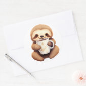 Sticker Rond La brasse matinale de Sloth (Enveloppe)