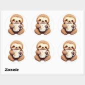 Sticker Rond La brasse matinale de Sloth (Feuille)