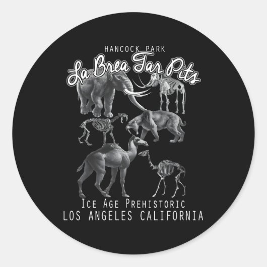 Sticker Rond La Brea Tar Pits Los Angeles (Devant)