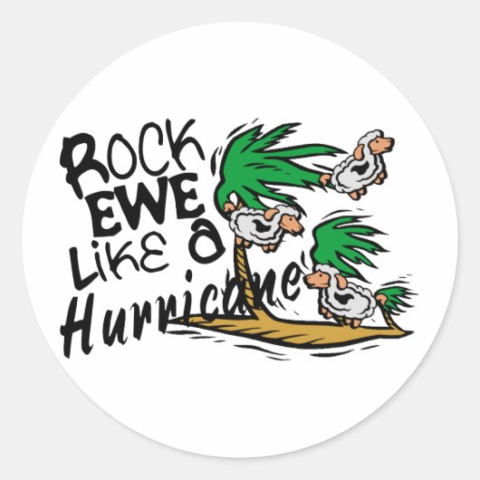 Sticker Rond La brebis de roche aiment un ouragan (Devant)