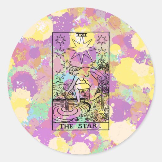 Sticker Rond La carte Star Tarot (Devant)