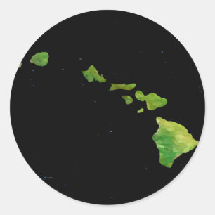 Sticker Rond La chaîne des îles Hawaiiennes dans l'art Abstra
