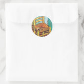 Sticker Rond La Chaise de Vincent avec pipe (Sac)