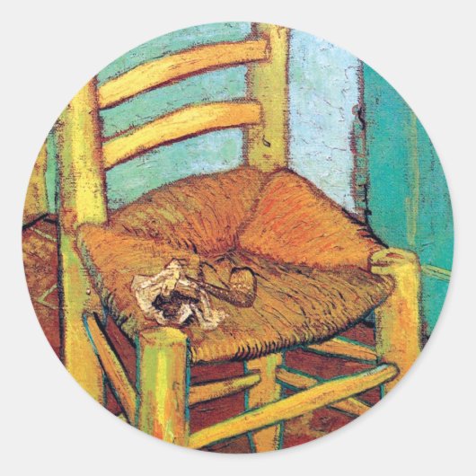Sticker Rond La Chaise de Vincent avec pipe (Devant)