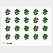 Sticker Rond La Chanceuse Fête de la Saint-Patrick (Feuille)
