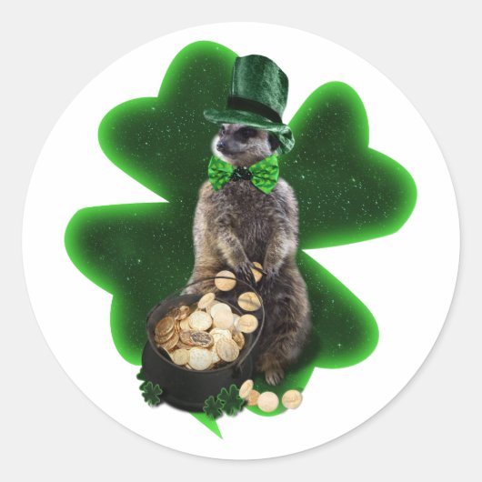 Sticker Rond La Chanceuse Fête de la Saint-Patrick (Devant)