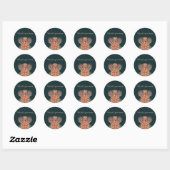 Sticker Rond La chouette de sagesse et de fleurs (Feuille)