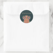 Sticker Rond La chouette de sagesse et de fleurs (Sac)