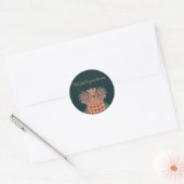 Sticker Rond La chouette de sagesse et de fleurs (Enveloppe)