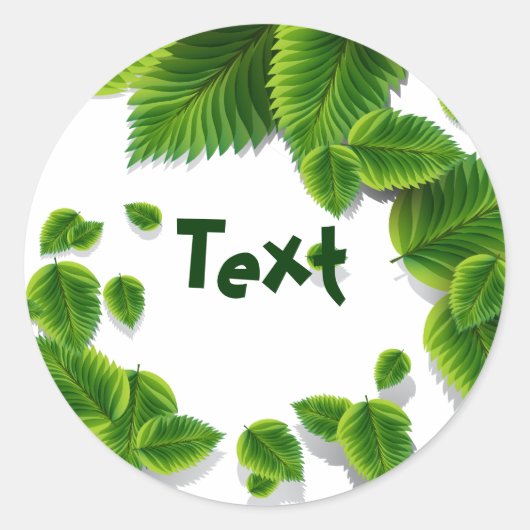 Sticker Rond La chute des Feuilles verts (Devant)