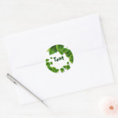 Sticker Rond La chute des Feuilles verts (Enveloppe)