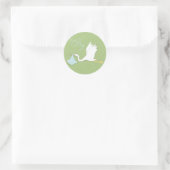 Sticker Rond La cigogne fournit l'autocollant de garçon (Sac)