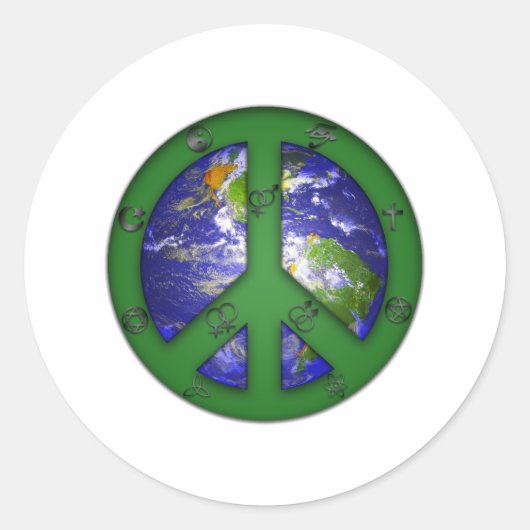 Sticker Rond La coexistence mondiale (Devant)