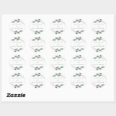 Sticker Rond La collection de Mariages de liss botaniques (Feuille)