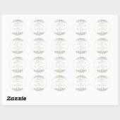 Sticker Rond La collection de Mariages Monochrome Fern Woodland (Feuille)